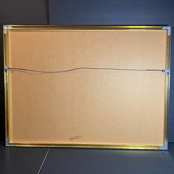 Original Signed Ponte St Angelo Rome Bridge & Castle Framed Watercolor Painting - Picture 7 of 7